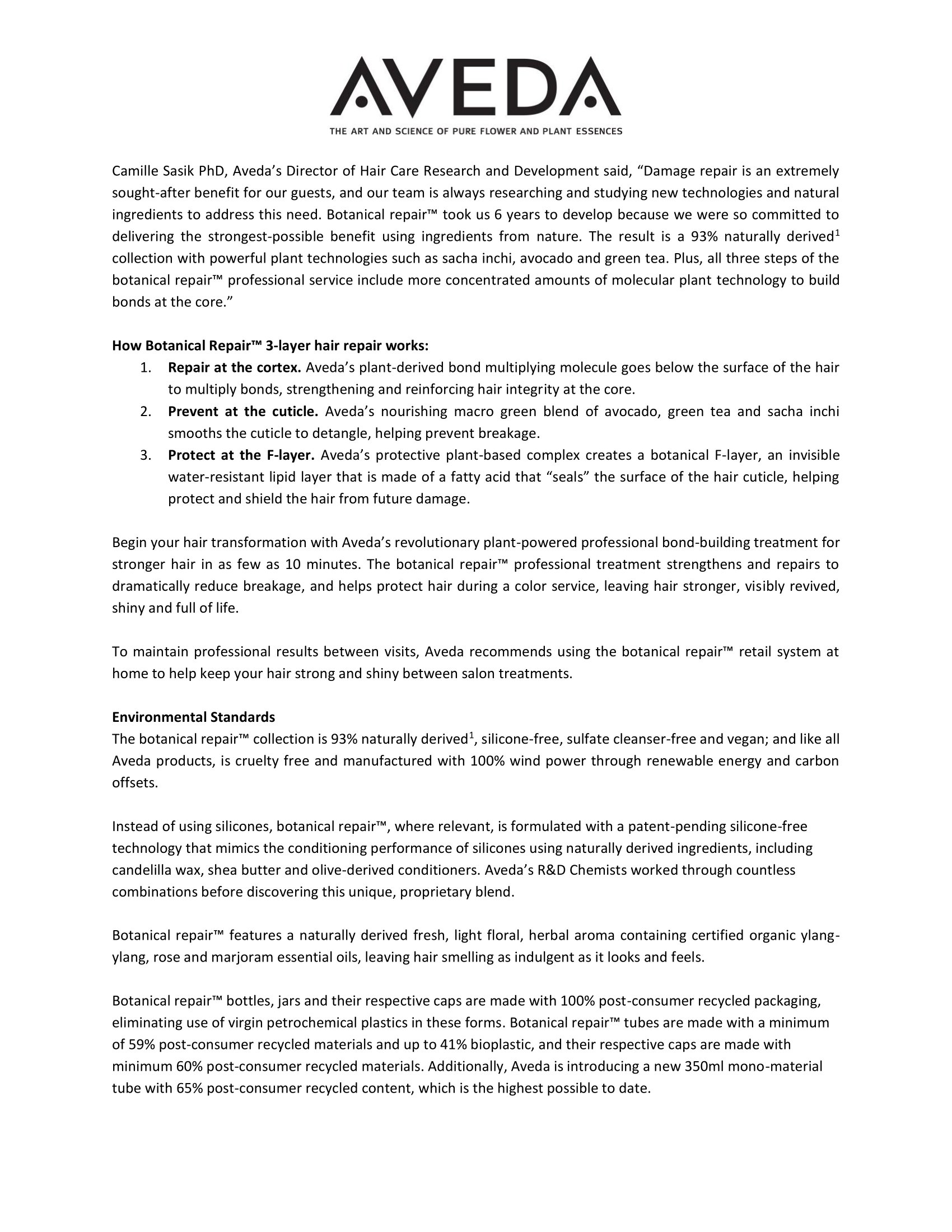 Aveda Botanical Repair Professional Salon Treatment - Press Release (Singapore)-2